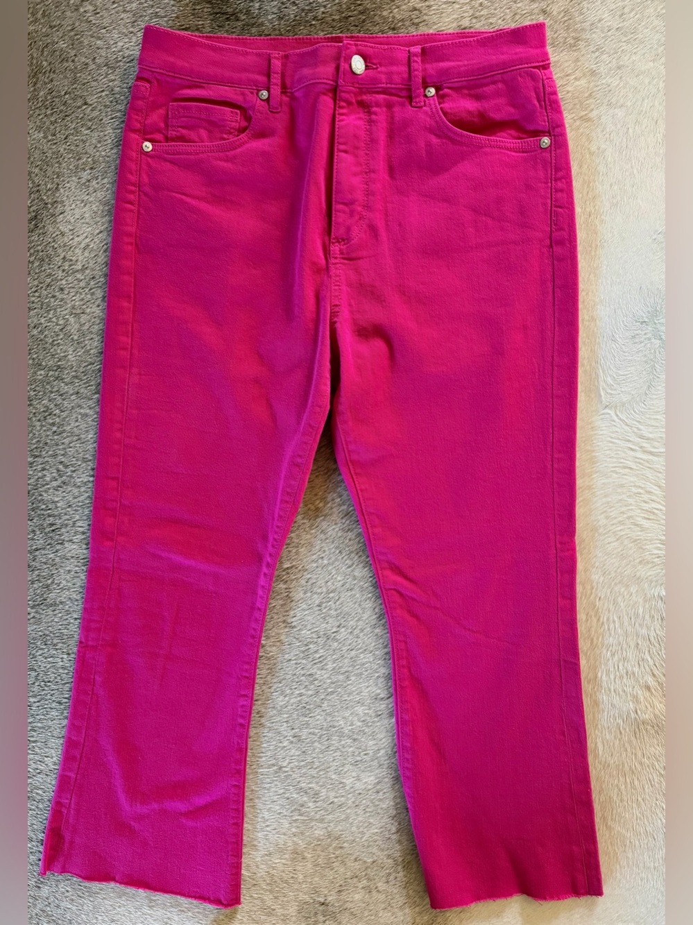 Loft Bright Fuchsia Kick Crop Jeans